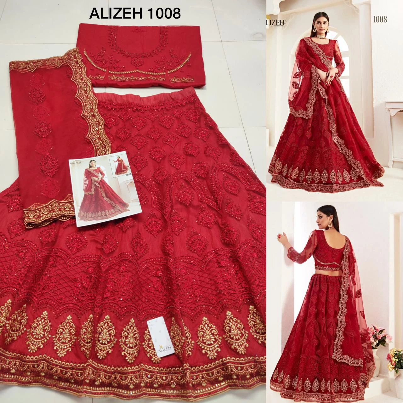 Alizeh Bridal Heritage 1008 Hit Design Butterfly Net Wholesale Lehenga